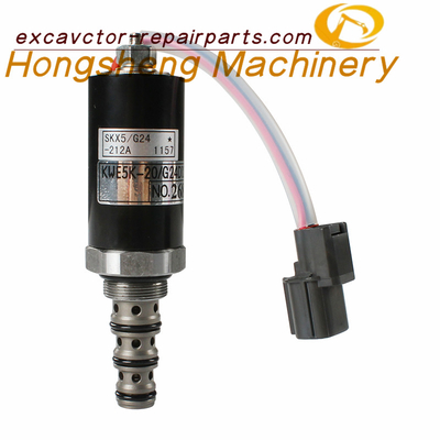 G24D12A Kobelco Ekskavatör Solenoid Valfı SK200-6E Pilot Solenoid Valf